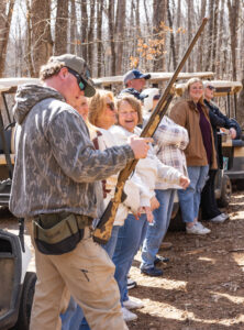 Family outing on blue course at Etowah Valley Sporting Clays in Dawsonville, GA