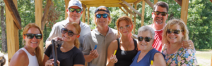 Family enjoying the 5-stand at Etowah Valley Sporting Clays in Dawsonville, GA.